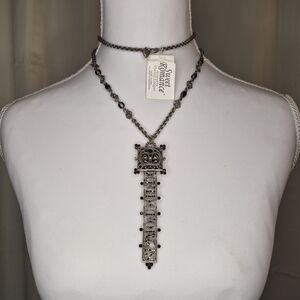 Sweet Romance EX FIDE FORTIS strength from faith Swarovski Crystal Necklace